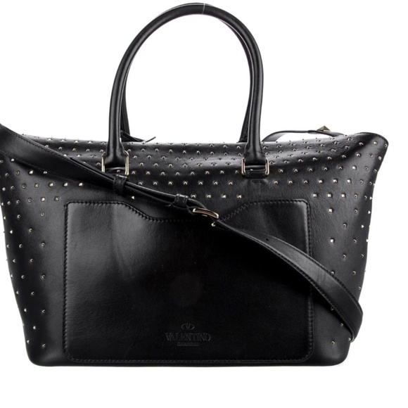 Valentino Garavani Black Leather Studded Crossbody/Shoulder Bag - Picture 4 of 5